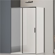 VINCEA Soft 2 Душевой уголок прямоугольный размер 100x80 см, двери раздвижные, профиль - черный / стекло - прозрачное VSR-3SO28010CLB