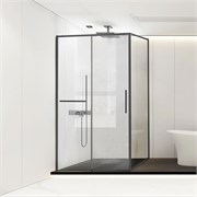VINCEA Slim Soft Душевой уголок прямоугольный размер 120x80 см, двери раздвижные, профиль - вороненая сталь / стекло - прозрачное VSR-1SS8012CLGM