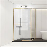 VINCEA Slim Soft Душевой уголок прямоугольный размер 120x90 см, двери раздвижные, профиль - брашированное золото / стекло - прозрачное VSR-1SS9012CLG