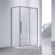 VINCEA Slim-N Душевой уголок прямоугольный размер 130x90 см, двери раздвижные, профиль - вороненая сталь / стекло - прозрачное VSR-4SN9013CLGM