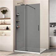 VINCEA Walk in WSL Душевая перегородка ширина 120 см, профиль - вороненая сталь / стекло - тонированное VSW-1WSL120CGGM