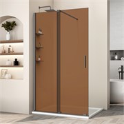 VINCEA Walk in WSL Душевая перегородка ширина 120 см, профиль - вороненая сталь / стекло - янтарь VSW-1WSL120GSGM