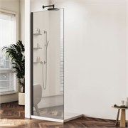 VINCEA Walk in WS Душевая перегородка ширина 100 см, профиль - черный / стекло - зеркальное VSW-1HWS100MRB