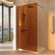 VINCEA Walk in Душевая перегородка ширина 90 см, профиль - золото матовое / стекло - янтарь VSW-1H900GSG