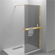 VINCEA Walk in HR Душевая перегородка ширина 100 см, профиль - брашированное золото / стекло - тонированное VSW-4HR100CGG