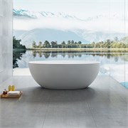 VINCEA Ванна Solid Surface VBT-6S01MW, 1700*750*550, белый мат., слив-перелив в комплекте VBT-6S01MW