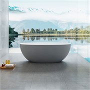 VINCEA Ванна Solid Surface VBT-6S01MG, 1700*750*550, серый/белый мат., слив-перелив VBT-6S01MG