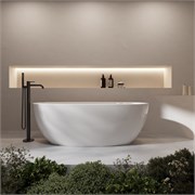 VINCEA Ванна акриловая VBT-601-1600, 1600*800*580, цвет белый, щелевой перелив VBT-601-1600