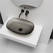 VINCEA Раковина прозрачная VBS-6T12B, 540*360*150, накладная, цвет черный VBS-6T12B