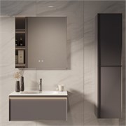 VINCEA База под раковину Elise 800 подвесная, 2 выкатных ящика soft close, серый матовый VMC-4EL800MG