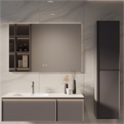 VINCEA База под раковину Elise 1200 подвесная, 2 выкатных ящика soft close, серый матовый VMC-4EL120MG-L