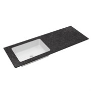 VINCEA Столешница из натурального мрамора с интегрированной раковиной VWTB-4LX140VB-L, левая,черный Версаче VWTB-4LX140VB-L