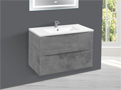 VINCEA База под керамическую раковину Mia 800 подвесная, 2 выкатных ящика soft close, Beton VMC-2MC800BT