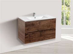 VINCEA База под керамическую раковину Mia 800 подвесная, 2 выкатных ящика soft close, R.Wood VMC-2MC800RW