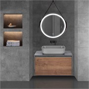 VINCEA База под накладную раковину Mesa 800 подвесная, 1 выкатной/1 скрытый ящик soft close, T.Oak + Beton VMC-2MS800TB