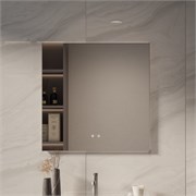 VINCEA Зеркало LED VLM-4F800GM-2 800х800 c сенсорным выключателем, антизапотевание, вороненая сталь VLM-4F800GM-2