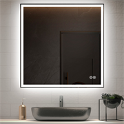 VINCEA Зеркало LED VLM-3VN8008-2 800х800 c сенсорным выключателем и диммером, антизапотевание VLM-3VN8008-2