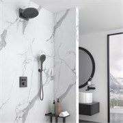 VINCEA Душевой комплект Inspire VSFW-3I21MT1GM встраиваемый, термостат, двухрежимный, вороненая сталь VSFW-3I21MT1GM