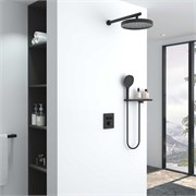 VINCEA Душевой комплект Inspire VSFW-3I21MT2RMB встраиваемый, термостатический, двухрежимный, черный VSFW-3I21MT2RMB