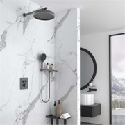 VINCEA Душевой комплект Inspire VSFW-3I21MT2RGM встраиваемый, термостат, двухрежимный, вороненая сталь VSFW-3I21MT2RGM