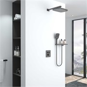 VINCEA Душевой комплект VSFW-321MT1RGM встраиваемый, термостат, двухрежимный, вороненая сталь VSFW-321MT1RGM