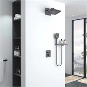 VINCEA Душевой комплект Inspire VSFW-3I21MT4RGM встраиваемый, термостат, двухрежимный, вороненая сталь VSFW-3I21MT4RGM