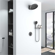 VINCEA Душевой комплект Inspire VSFW-3I22MT3RGM встраиваемый, термостат, двухрежимный, вороненая сталь VSFW-3I22MT3RGM