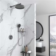 VINCEA Душевой комплект Inspire VSFW-3I22MT2RGM встраиваемый, термостат,  двухрежимный, вороненая сталь VSFW-3I22MT2RGM
