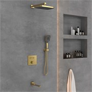 VINCEA Душевой комплект VSFW-4311BG встраиваемый, 3 режима, брашированное золото VSFW-4311BG