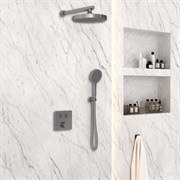 VINCEA Душевой комплект VSFW-4I212GM встраиваемый, двухрежимный, вороненая сталь VSFW-4I212GM
