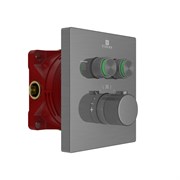 VINCEA Встраиваемый смеситель для душа VSCV-321T-MGM двухфункциональный, термостатический, вороненая сталь VSCV-321T-MGM