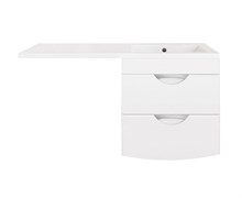 STYLE LINE Тумба подвесная "Жасмин 2 60" (2 ящ.), Космос 120, Люкс белая, PLUS ЛС-00000577