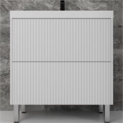 STYLE LINE Тумба напольная "Стокгольм 80", Classic 80, (2 ящ.) белый рифленый софт, PUSH ЛС-00002335