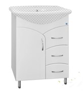 STYLE LINE Тумба напольная Эко Стандарт 22 (3 ящ.) под умывальник Байкал 65 ЛС-00000104