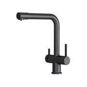 AM.PM Func Смеситель для кухни с L-изливом с каналом для питьевой воды, черный F8F05722