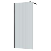 AZARIO Душевая перегородка Walk-in 1100х1950 рифленое стекло 8 мм, профиль черный матовый (AZ-251-110-MB-CRF) AZ-251-110-MB-CRF