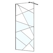 AZARIO Душевая перегородка Walk-in 1100x1950 в рамке, графический принт, толщина стекла 8 мм, профиль графит матовый (AZ-271-110-MGR-CGP) AZ-271-110-MGR-CGP