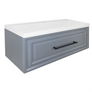 AZARIO Комплект Тумба LAURA 100 1000х450х455 подвесная, с раковиной CLASSIK 100, серый матовый, фурнитура черная (CS00104005) CS00104005