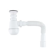 IDDIS Сифон бутылочный Optima Home 1.1/2x40мм, с выпуском и гофротрубой 40/50мм (900AVG0010VD) 900AVG0010VD