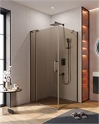 CEZARES Slider Душевой уголок прямоугольный размер 100x90 см, профиль - оружейная сталь / стекло - бронза, дверь распашная SLIDER-AH-1-100-90/100-BR-GM