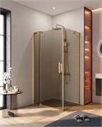 CEZARES Slider Душевой уголок прямоугольный размер 80x90 см, профиль - брашированное золото / стекло - бронза, дверь распашная SLIDER-AH-1-80-90/100-BR-BORO