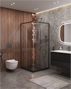 CEZARES Molveno Душевой уголок квадратный размер 90x90 см двери раздвижные профиль - оружейная сталь / стекло - матовое MOLVENO-A-2-90-P-GM