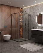 CEZARES Molveno Душевой уголок прямоугольный размер 130x100 см двери раздвижные профиль - оружейная сталь / стекло - прозрачное MOLVENO-AH-21-100+30-C-GM-IV