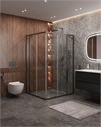 CEZARES Molveno Душевой уголок прямоугольный размер 120x110 см двери раздвижные профиль - оружейная сталь / стекло - прозрачное MOLVENO-AH-22-120/110-C-GM-IV