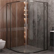 CEZARES Molveno Душевой уголок асимметричныый размер 120x110 см двери раздвижные профиль - оружейная сталь / стекло - прозрачное MOLVENO-RH-22-120/110-C-GM-IV