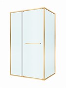 CEZARES Lux Душевой уголок прямоугольный двери раздвижные размер 120x90 см, цвет профиль - золото брашированное / стекло - прозрачное LUX-AH-FS-11-120/90-C-BORO