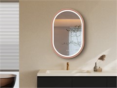 ESBANO Зеркало с подсветкой овальное (ШxВ) 60x90 см, цвет золото розовое ESMR3310HVDG