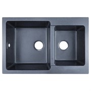 AZARIO Кухонная мойка Ostin 770x510х210 искусственный мрамор, двойная, сифон в комплекте, цвет черный (CS00105244) CS00105244