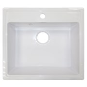 AZARIO Кухонная мойка Onda 565x505x200 искусственный мрамор, сифон в комплекте, цвет белый (CS00105221) CS00105221