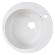 AZARIO Кухонная мойка Solo 505x505x190 искусственный мрамор, сифон в комплекте, цвет белый крап (CS00105233) CS00105233